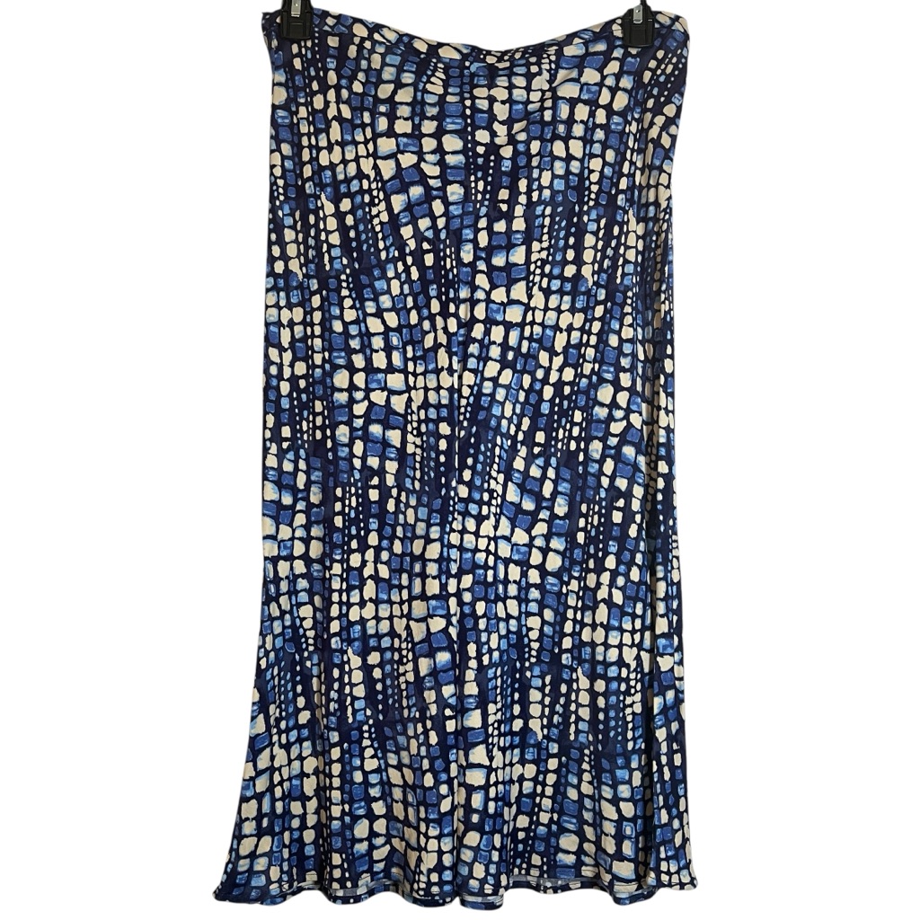 J. Mclaughlin Louisa May Cobblestone Navy/White A-Line Skirt Size 12